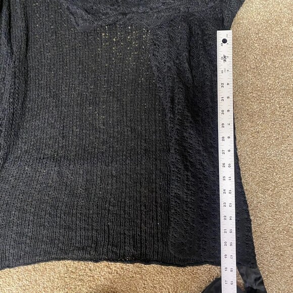 Lane Bryant Linen Blend Wrap Sweater Womens 22/24 Black Capsule Wardrobe Career - Picture 8 of 11